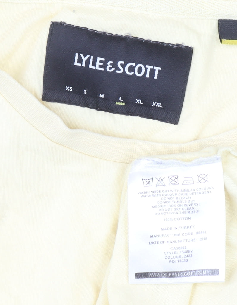Lyle & Scott Men's Yellow Cotton Crew Neck Short Sleeve T-Shirt L