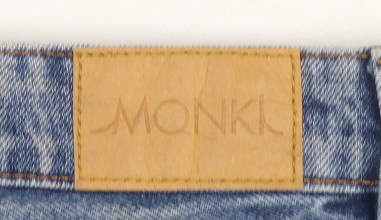 Monki Women’s Blue High Relaxed Fit Straight Denim Jeans Size 25