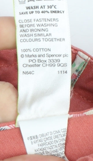 Marks and Spencer Women's Pink Hooded Cotton Anorak Jacket Size 10