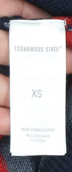 Cedarwood State Men's Blue Striped Crew Neck XS Jumper