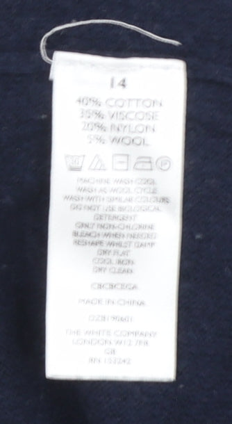 The White Company Women’s Grey & Navy Pullover Jumper Size 14