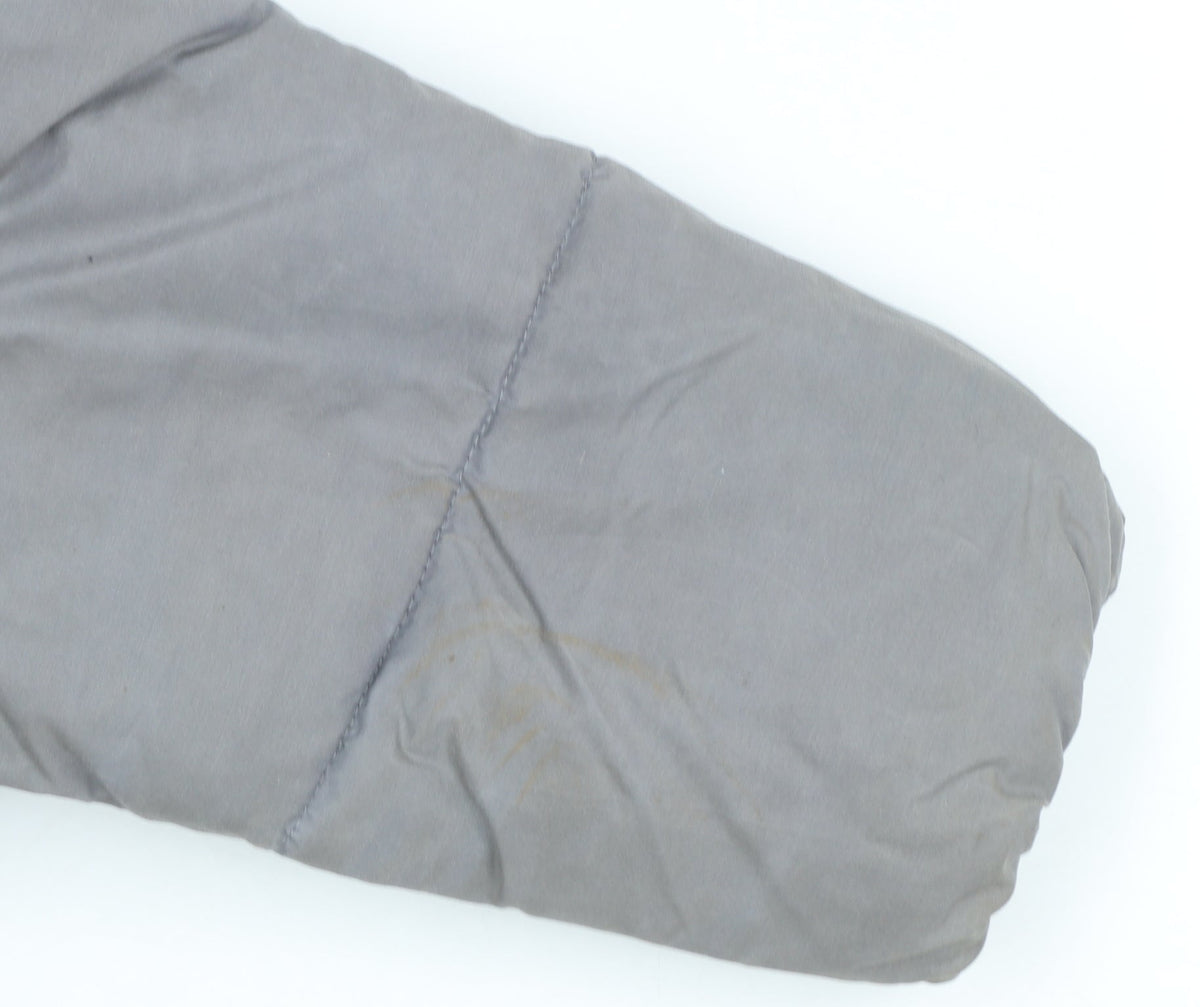 Zara Womens Grey Cropped Puffer Jacket Size 12 Quilted Winter Coat
