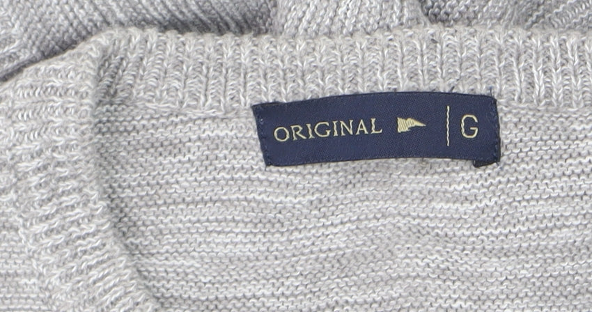 Original Mens Grey Cotton Acrylic Crew Neck Pullover Jumper L