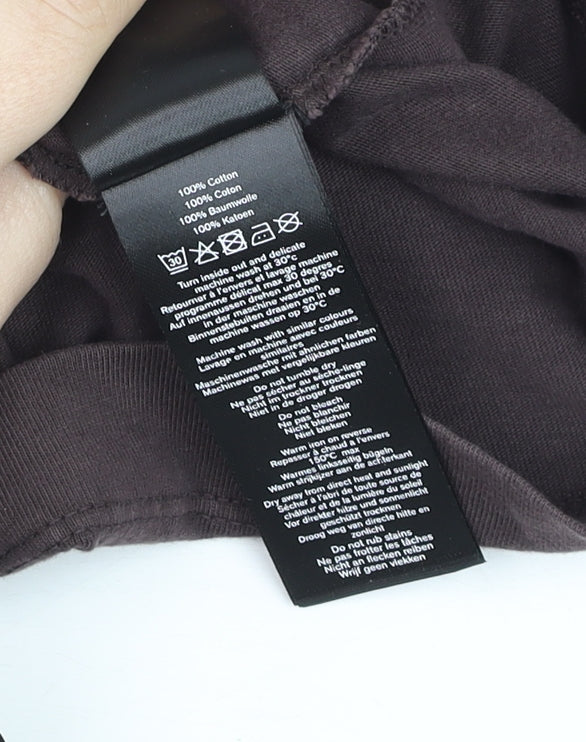 Hush Men’s Brown Long Sleeve Cotton Crew Neck Casual Top Size S