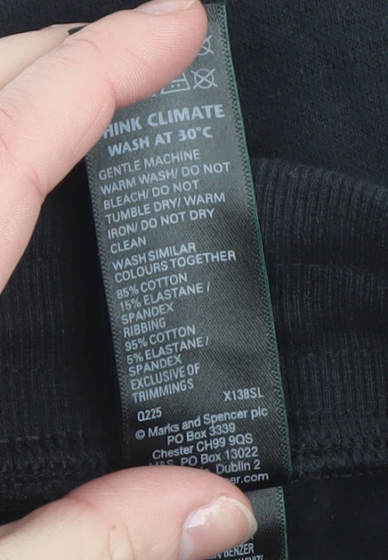 Marks & Spencer Mens Black Regular Fit Sweatpants Size 12