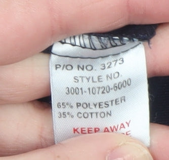 EA Menswear Navy Long Sleeve Button-Up Shirt L Classic Fit