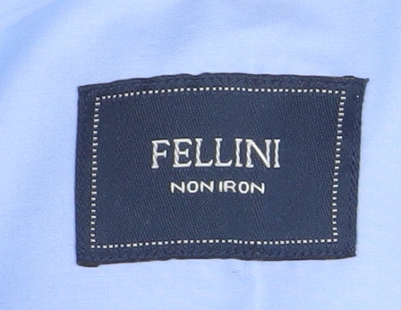Fellini Men's Blue Non-Iron Regular Fit Long Sleeve Dress Shirt XL