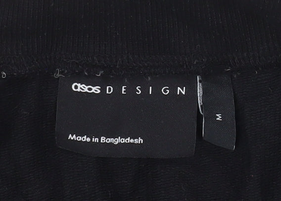 ASOS DESIGN Men's Black 1/2 Zip High Neck Pullover Sweatshirt M