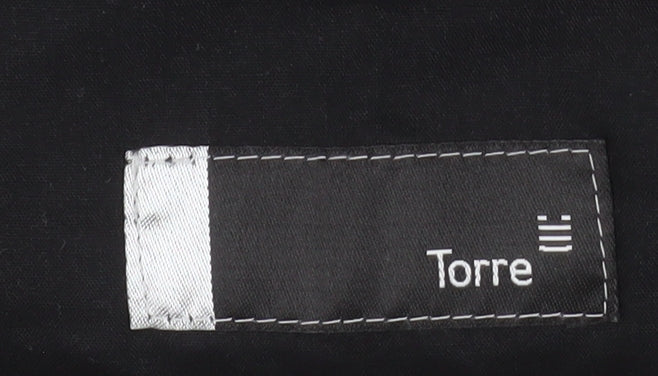 Torre Men's Grey 36S Wool Blend Pleated Dress Pants Trousers