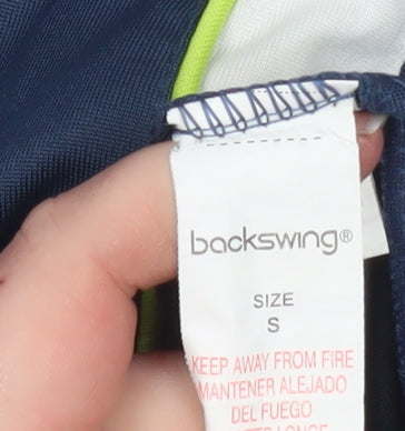 Backswing Men's Blue 1/4 Zip Short Sleeve Polo Shirt S Athletic Fit