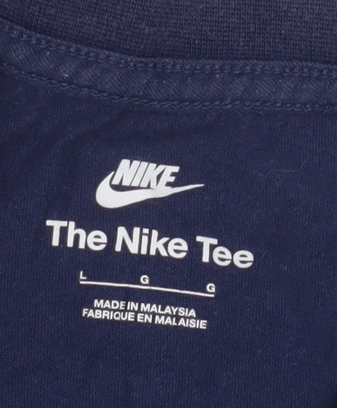 Nike Men’s Blue Large Crew Neck Sports Cotton T-Shirt