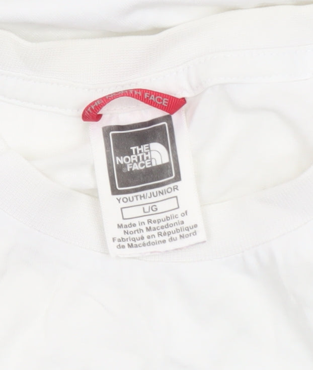 The North Face Boys White Logo Outdoor Graphic Cotton T-Shirt Size L