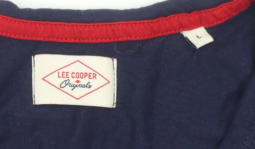 Lee Cooper Men's Blue Sleeveless Cotton Tank Top L
