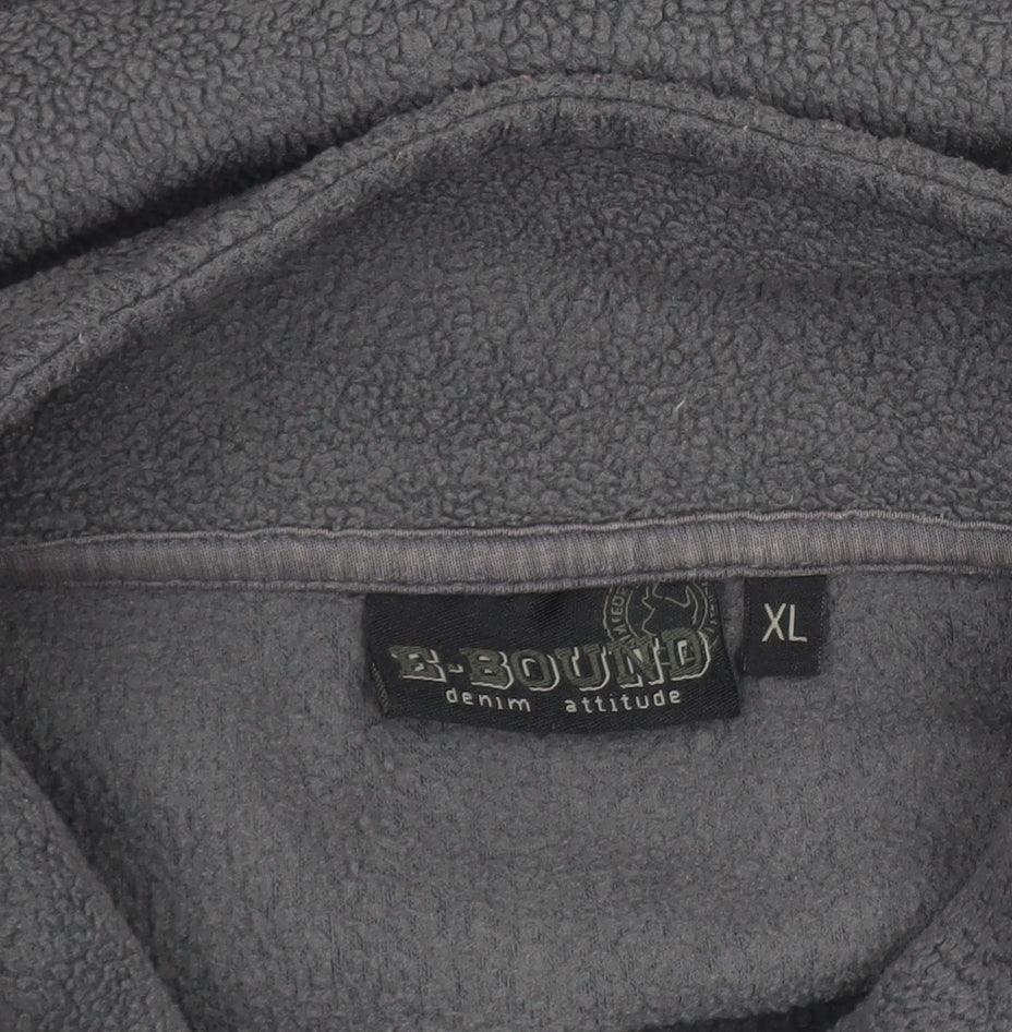 E-Bound Mens Grey Fleece 1/4 Zip Pullover Sweatshirt XL