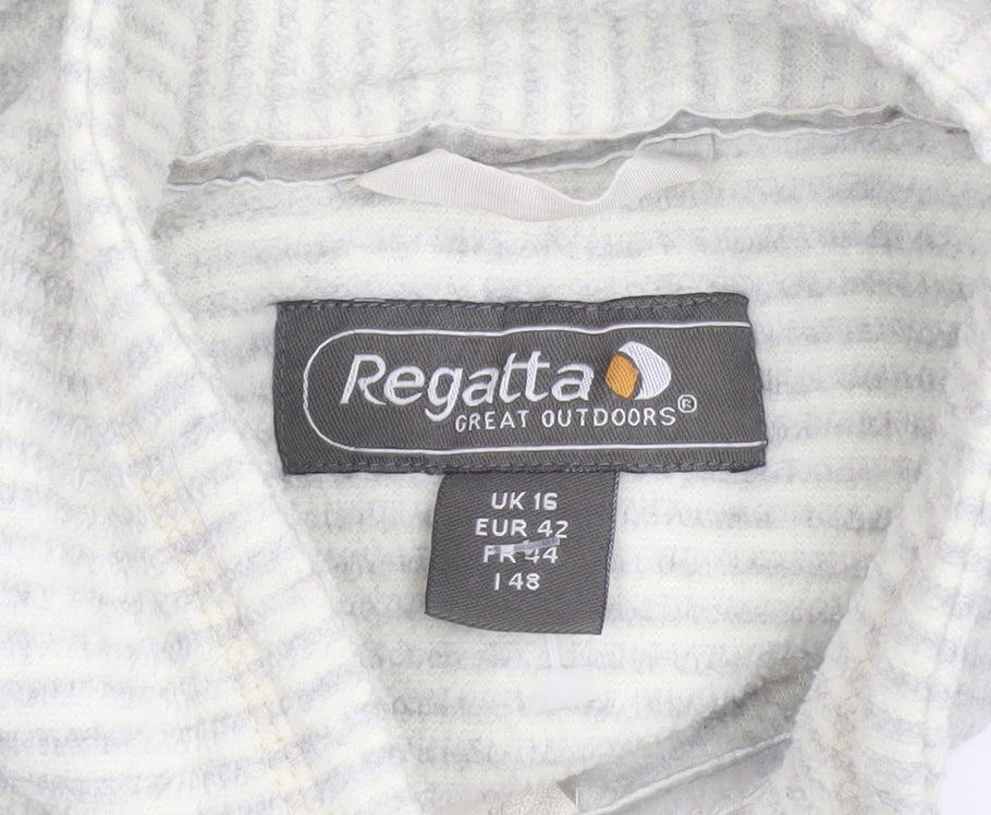 Regatta Women Beige 1/4 Zip Fleece Pullover Sweatshirt UK 16
