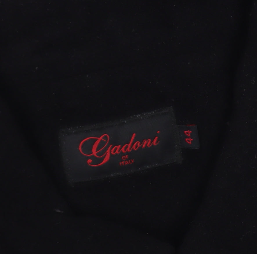 Gadoni Men’s Black Wool Full Zip Collared Jacket Size 44 Regular