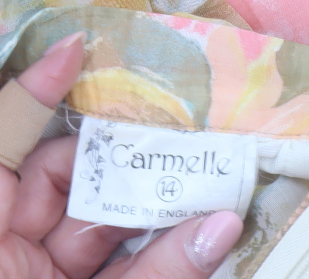 Carmelle Womens Floral A-Line Cotton Skirt Size 14 Multicoloured