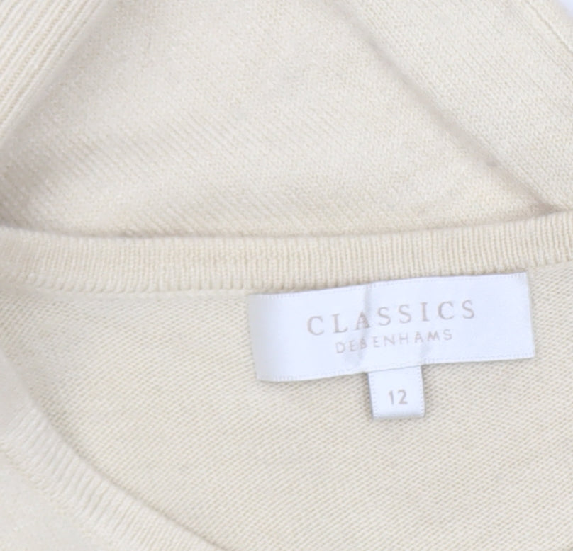 Debenhams Women’s Beige Crew Neck Acrylic Jumper Size 12