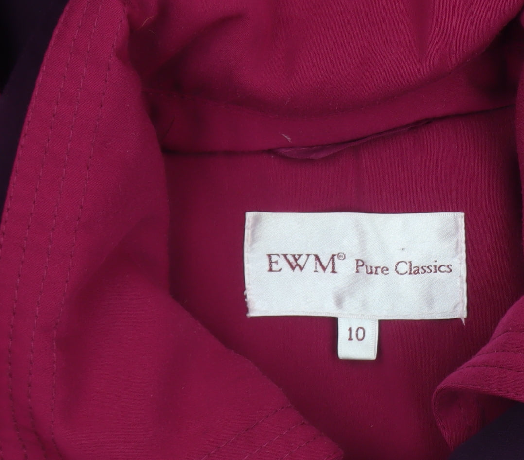 EWM Pure Classics Women’s Magenta Hooded Mid-Length Polyester Coat Size 10