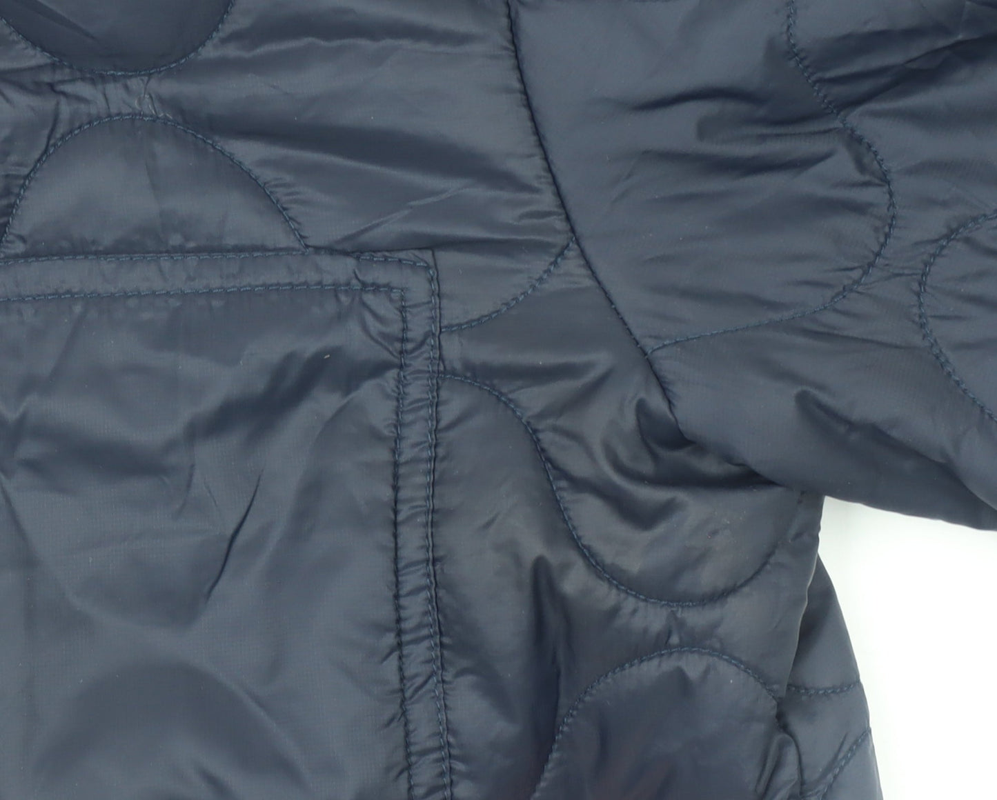 SELECTED HOMME Men’s Blue Quilted Zip Jacket L Regular Nylon