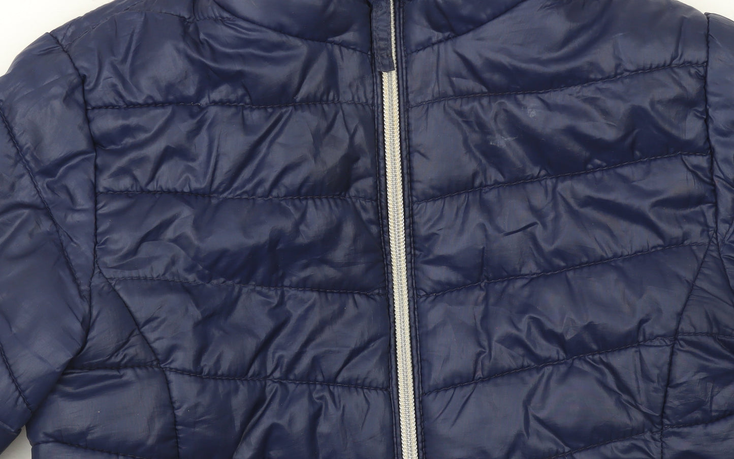 H&M Girls Blue Puffer Jacket 3-4 Years Lightweight Quilted Zip Coat