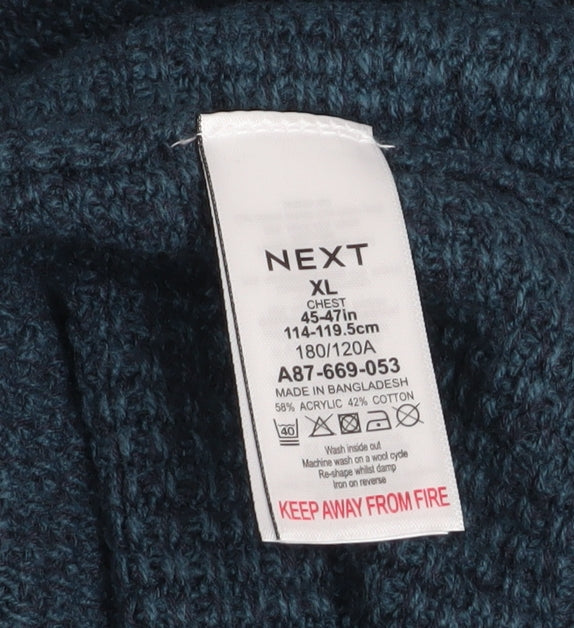 Next Mens Blue XL Crew Neck Knit Pullover Jumper Long Sleeve
