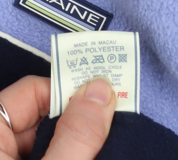 Maine New England Womens Blue Fleece 1/2 Zip Pullover Sweatshirt Size 12
