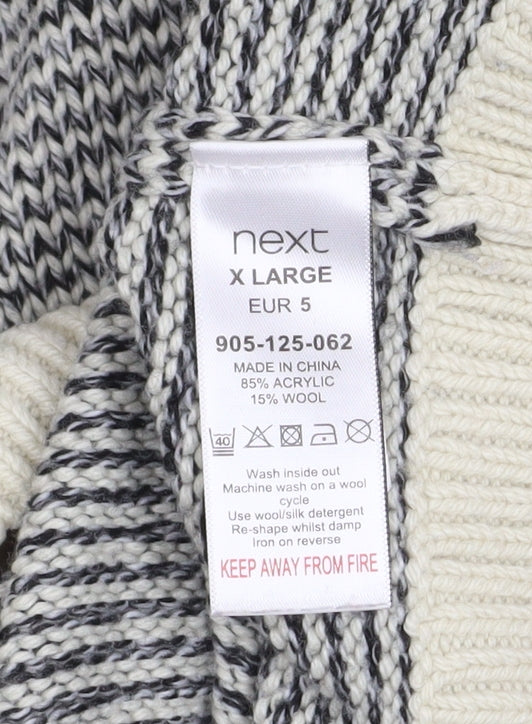 Next Men's Grey XL Crew Neck Wool Blend Pullover Jumper