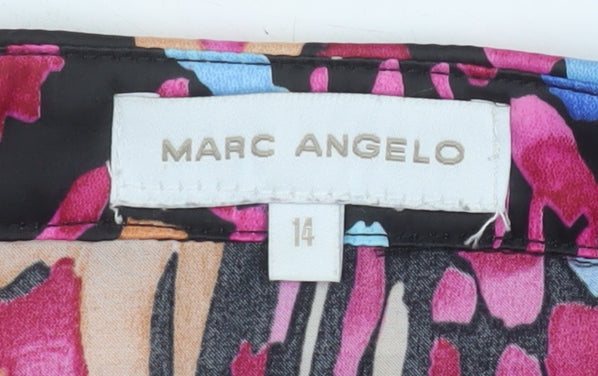 Marc Angelo Women's Multicoloured Size 14 Geometric Button-Up Blouse