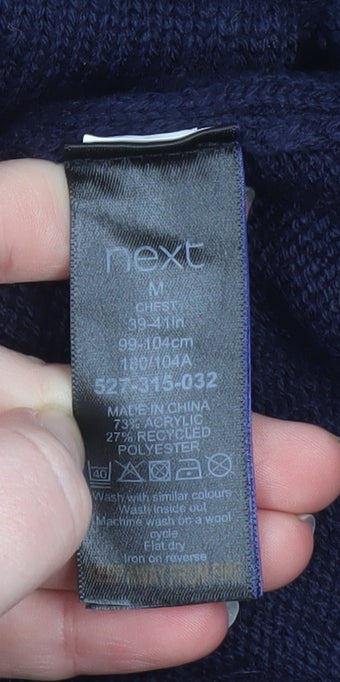 Next Men Blue Christmas Reindeer Jumper M Pullover Funny Knit