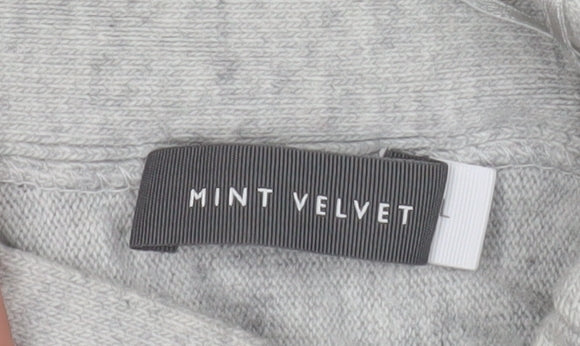 Mint Velvet Women Grey Roll Neck Zip Sleeve Pullover Sweatshirt L