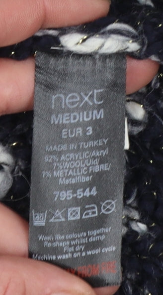 Next Womens Black Chunky-Knit Open Cardigan Size M