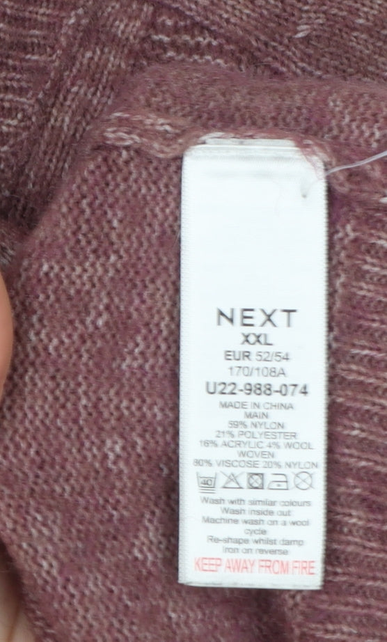 Next Women Purple V-Neck 2XL Relaxed Pullover Jumper