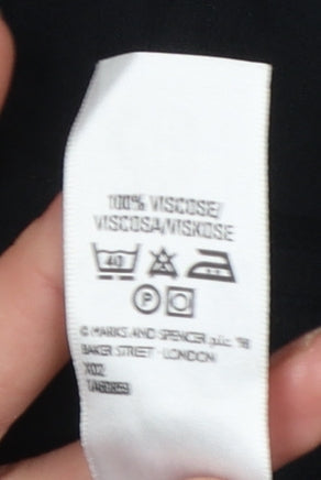 Marks & Spencer Women’s Black Long Sleeve Button-Up Shirt Size 16-18