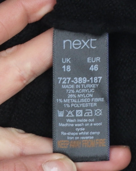 Next Women’s Black Funny Slogan Pullover Jumper Size 18