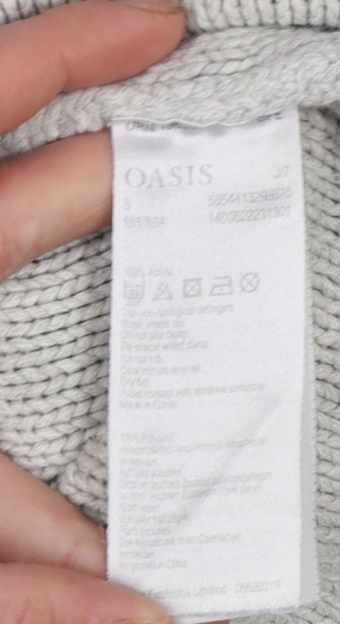 Oasis Women's Grey Cable-Knit Pullover Jumper Size S