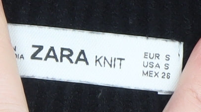 Zara Women’s Black Crew Neck Knit Pullover Jumper Size 8