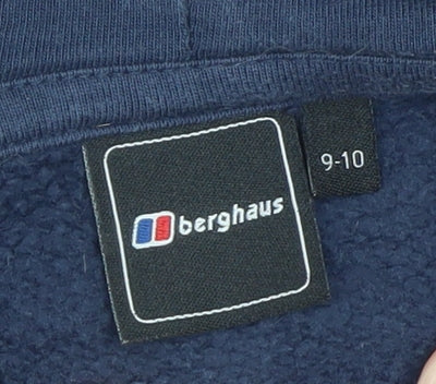 Berghaus Boys Blue Pullover Hoodie 9-10 Years Fleece Logo Sweatshirt