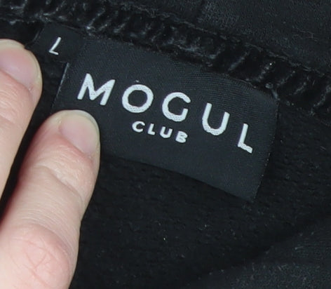 Mogul Club Men's Black Pullover Hoodie L Regular Fit Fleece