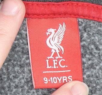 LFC Boys Grey Full Zip Hoodie 9-10 Years Cotton Blend Hooded Sweatshirt