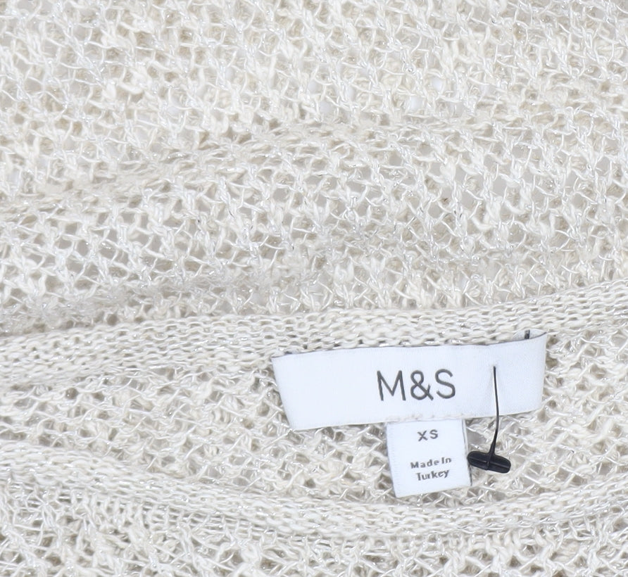 Marks & Spencer Women’s Beige Open-Knit Pullover Jumper XS