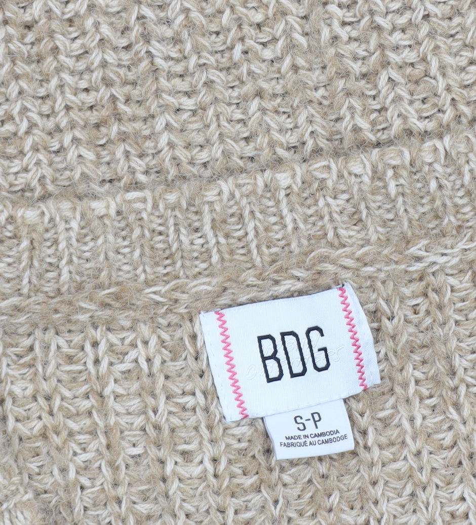 BDG Women's Beige Knit Sleeveless Cardigan Vest Size S