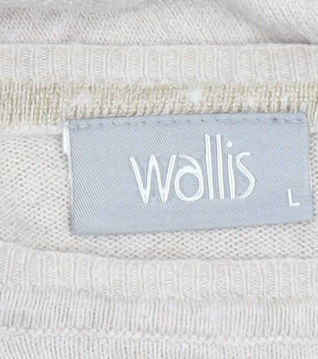 Wallis Women’s Beige Butterfly Embroidered Pullover Jumper L