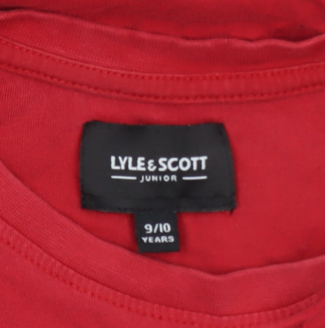 Lyle & Scott Boys Red Logo T-Shirt 9-10 Years Short Sleeve Cotton Top