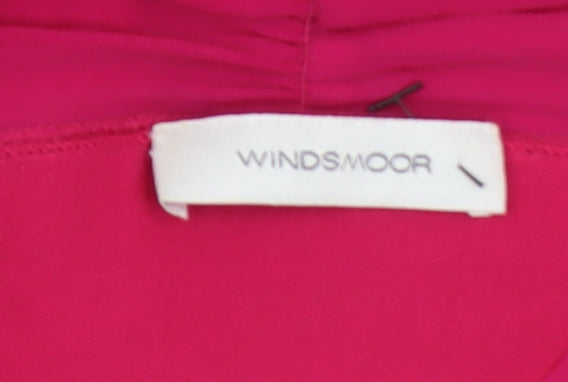 Windsmoor Women’s Pink Silk Trim Open V-Neck Cardigan M