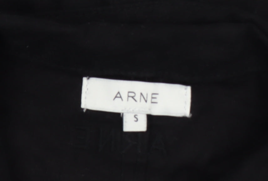 ARNE Men's Black Cotton Full Zip Lightweight Jacket Size S