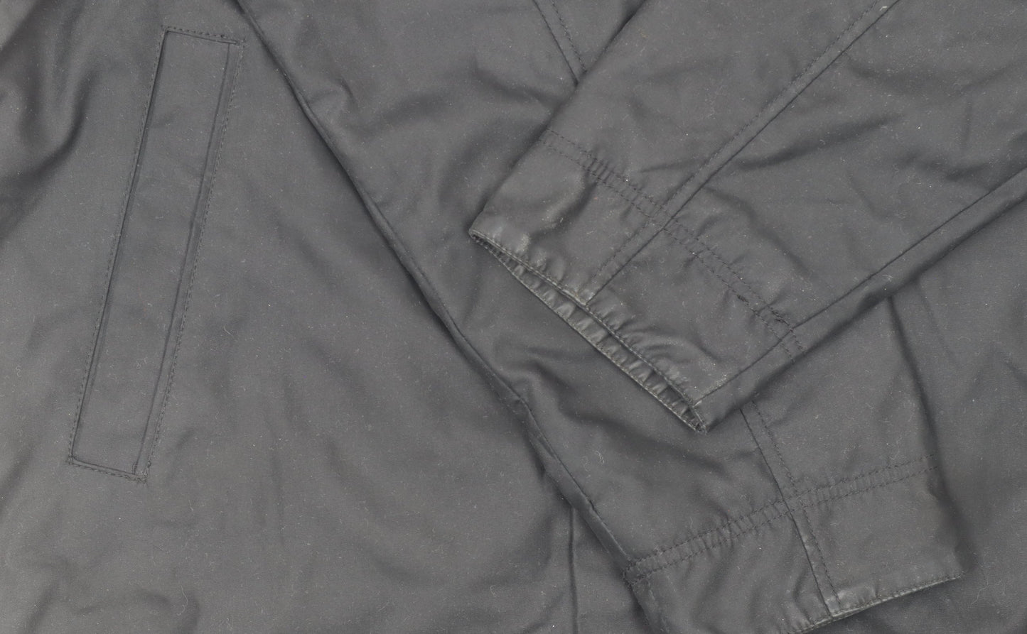 Duck and Cover Men’s Black Mid-Length Overcoat Size L Polyester