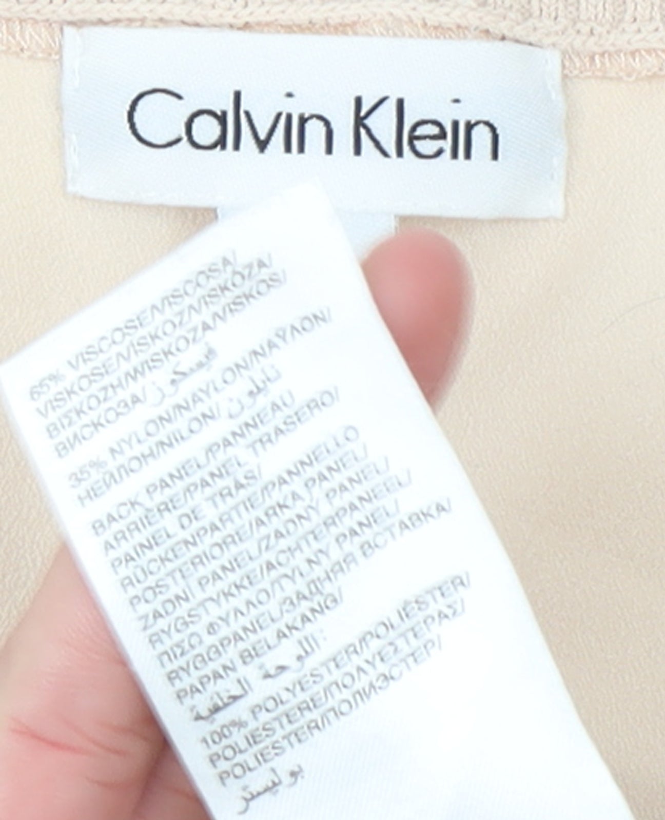 Calvin Klein Womens Beige XS Knit Pullover Jumper Viscose Blend