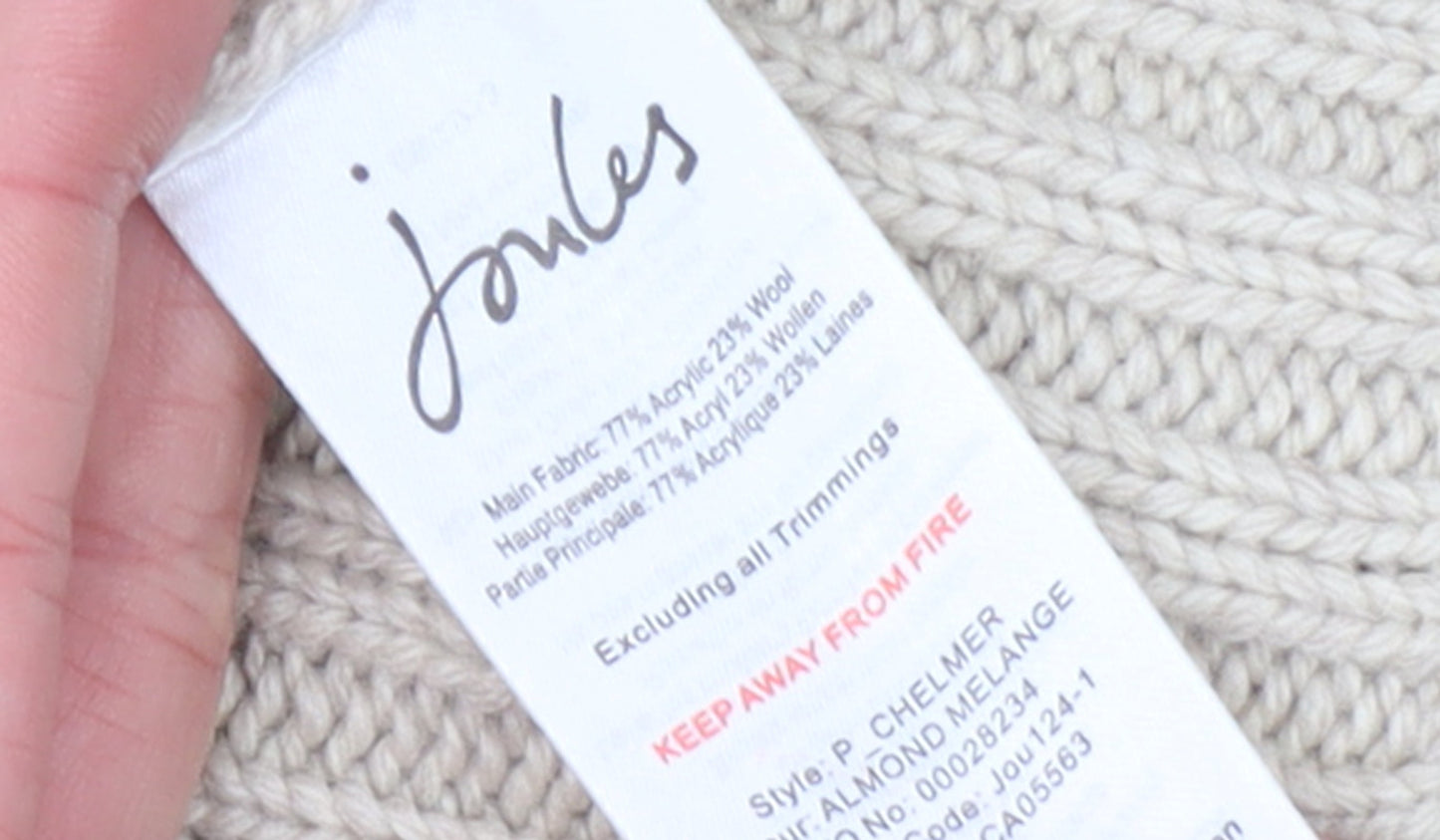 Joules Women’s Beige Collared Cable-Knit Cardigan Size M