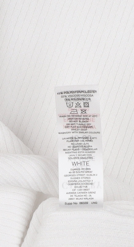 Gallery Women’s White Knit Tank Top XL Basic Sleeveless